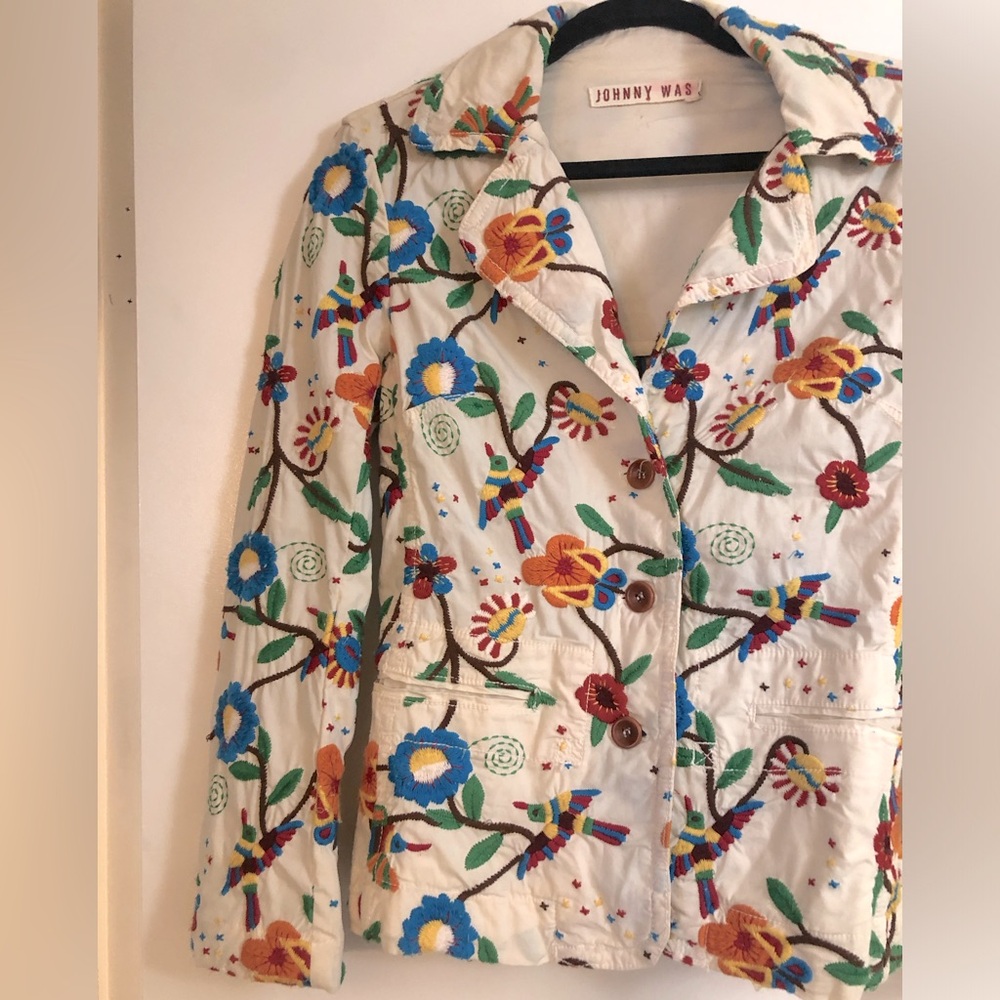 Johnny Was Embroidered Floral Beautiful Blazer - Picture 3 of 5